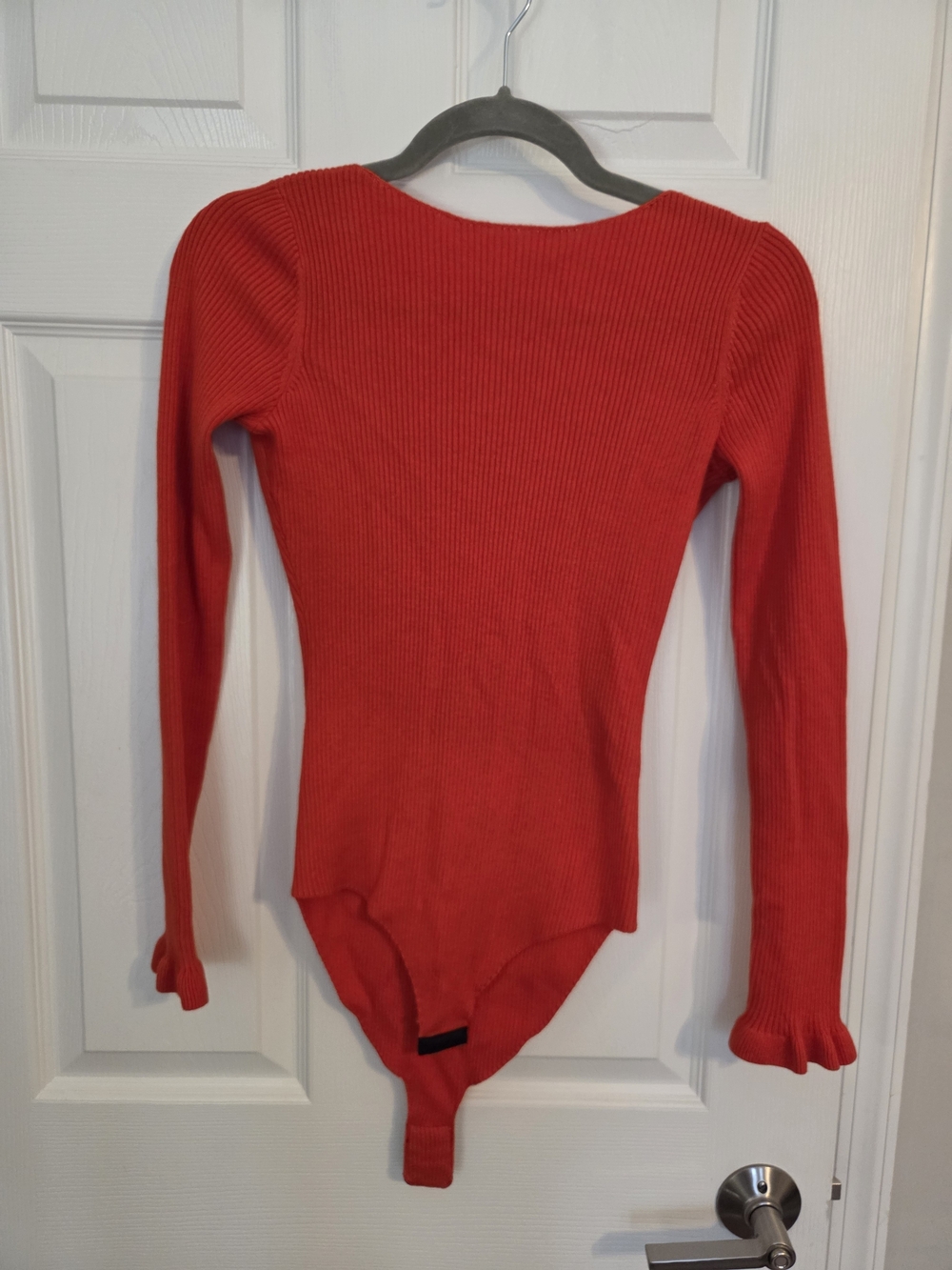 Open-Back Ribbed Sweater Bodysuit - Picture 7 of 10
